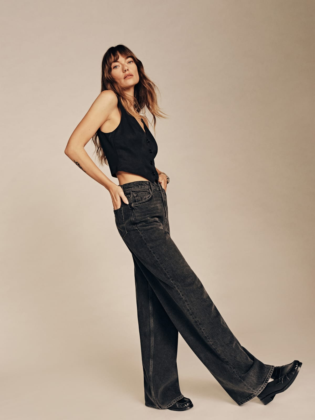 Cary High Rise Slouchy Wide Leg Jeans | Reformation (Global)