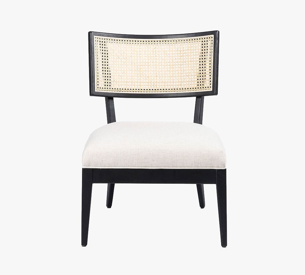 Lisbon Cane Accent Chair, Brushed Ebony | Pottery Barn (US)