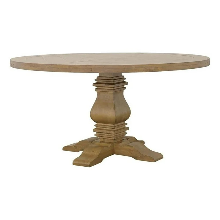 Florence Round Pedestal Dining Table Rustic Smoke | Walmart (US)
