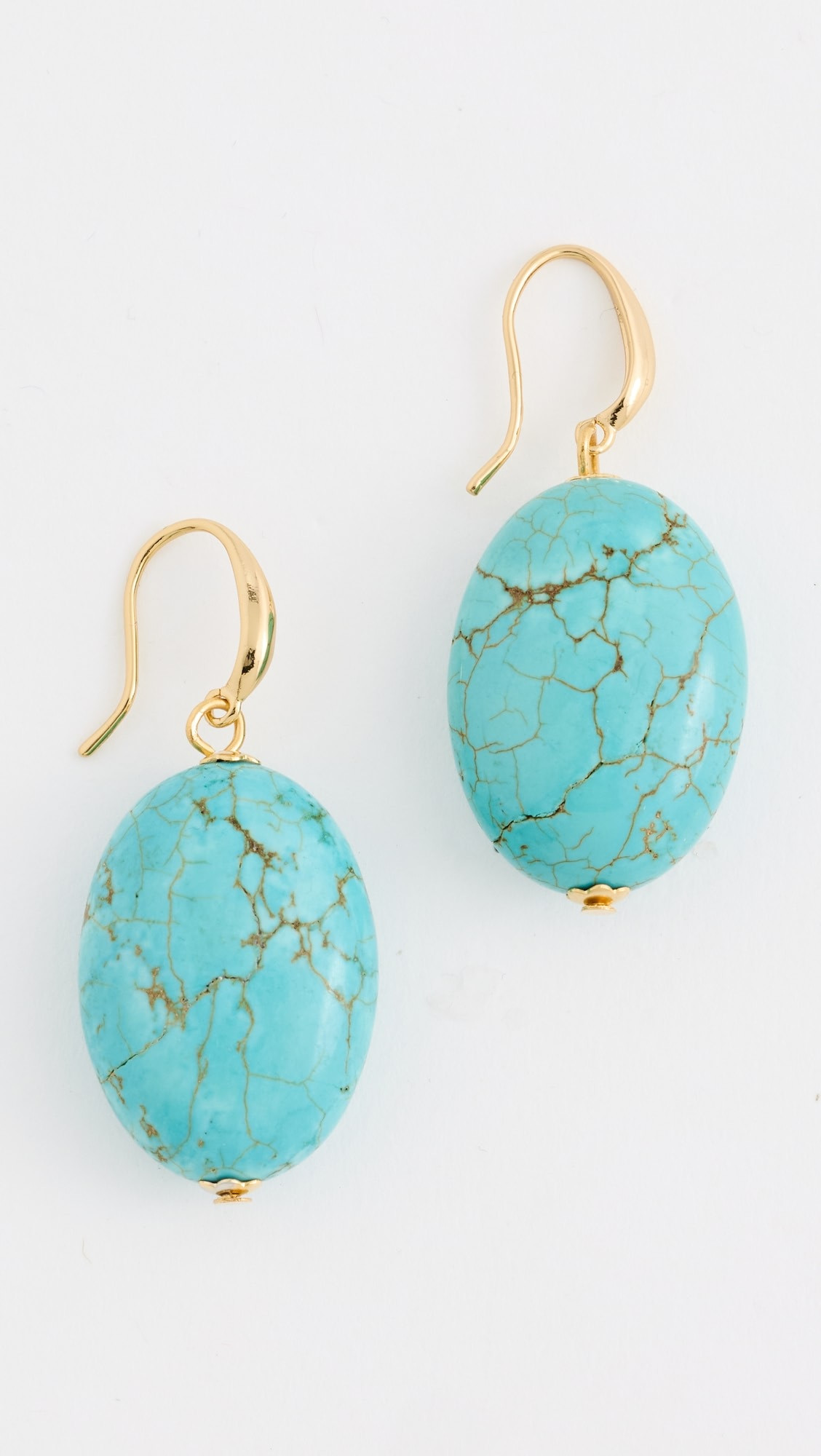 Oval Turquoise Bead-On Fishhook Earrings | Shopbop