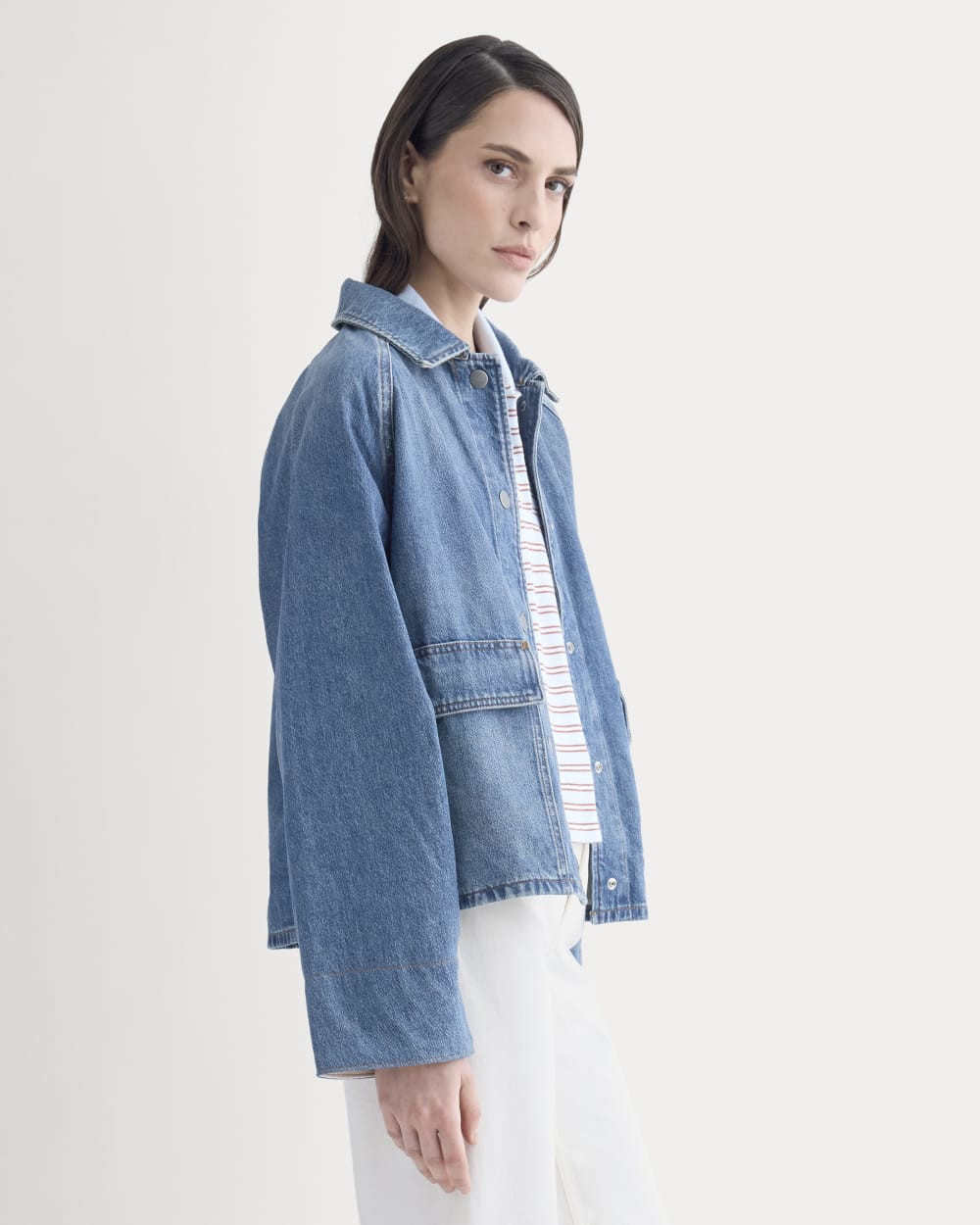 Cropped Denim Jacket | Medium Indigo | Everlane