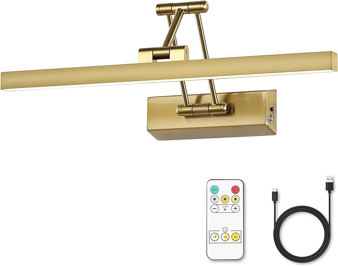 Wireless Picture Lights for Wall Rechargeable, Battery Operated Art Light for Paintings, 3CCT Dim... | Amazon (US)