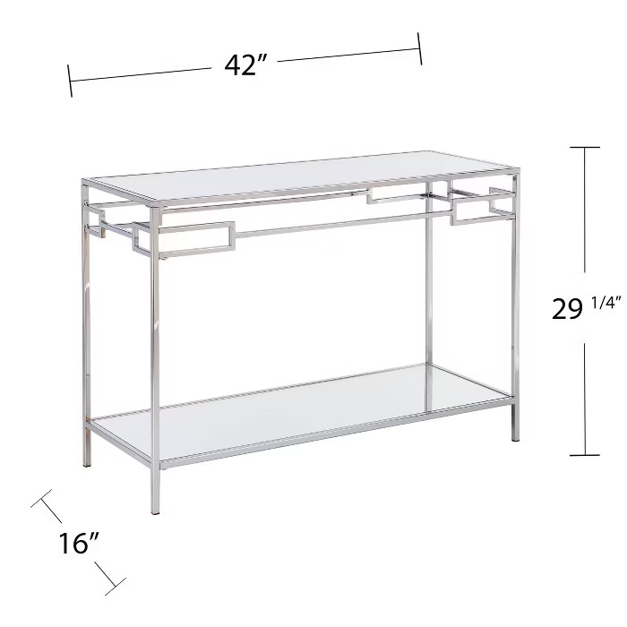 Deling Mirrored Console Table Chrome - Aiden Lane | Target