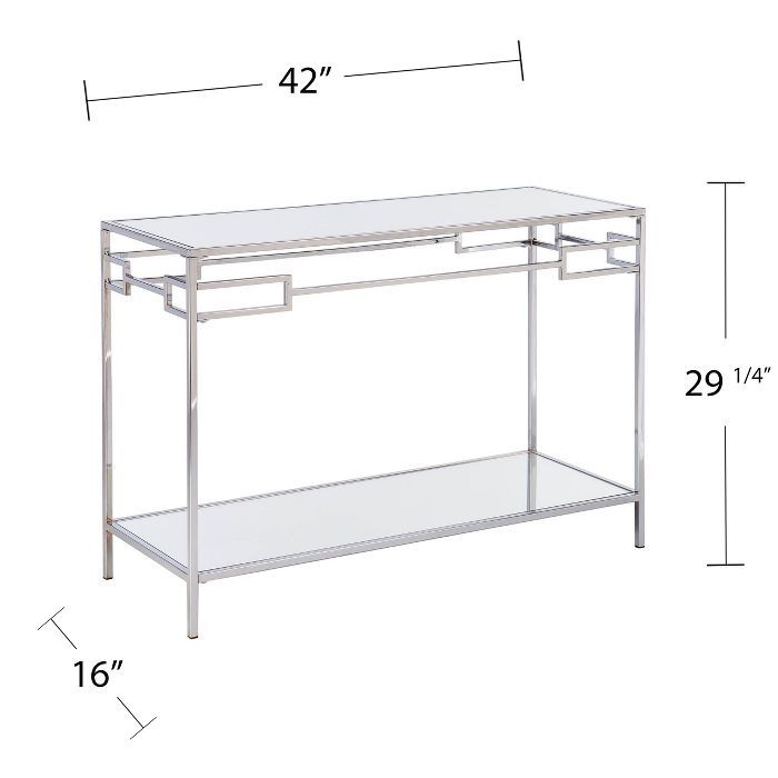 Deling Mirrored Console Table Chrome - Aiden Lane | Target