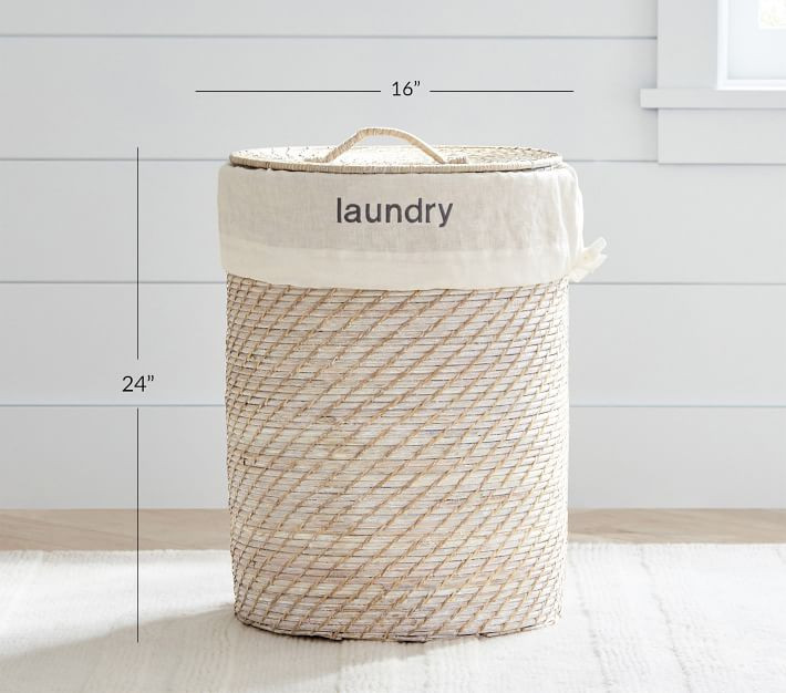 Quinn White Washed Hamper | Pottery Barn Kids | Pottery Barn Kids