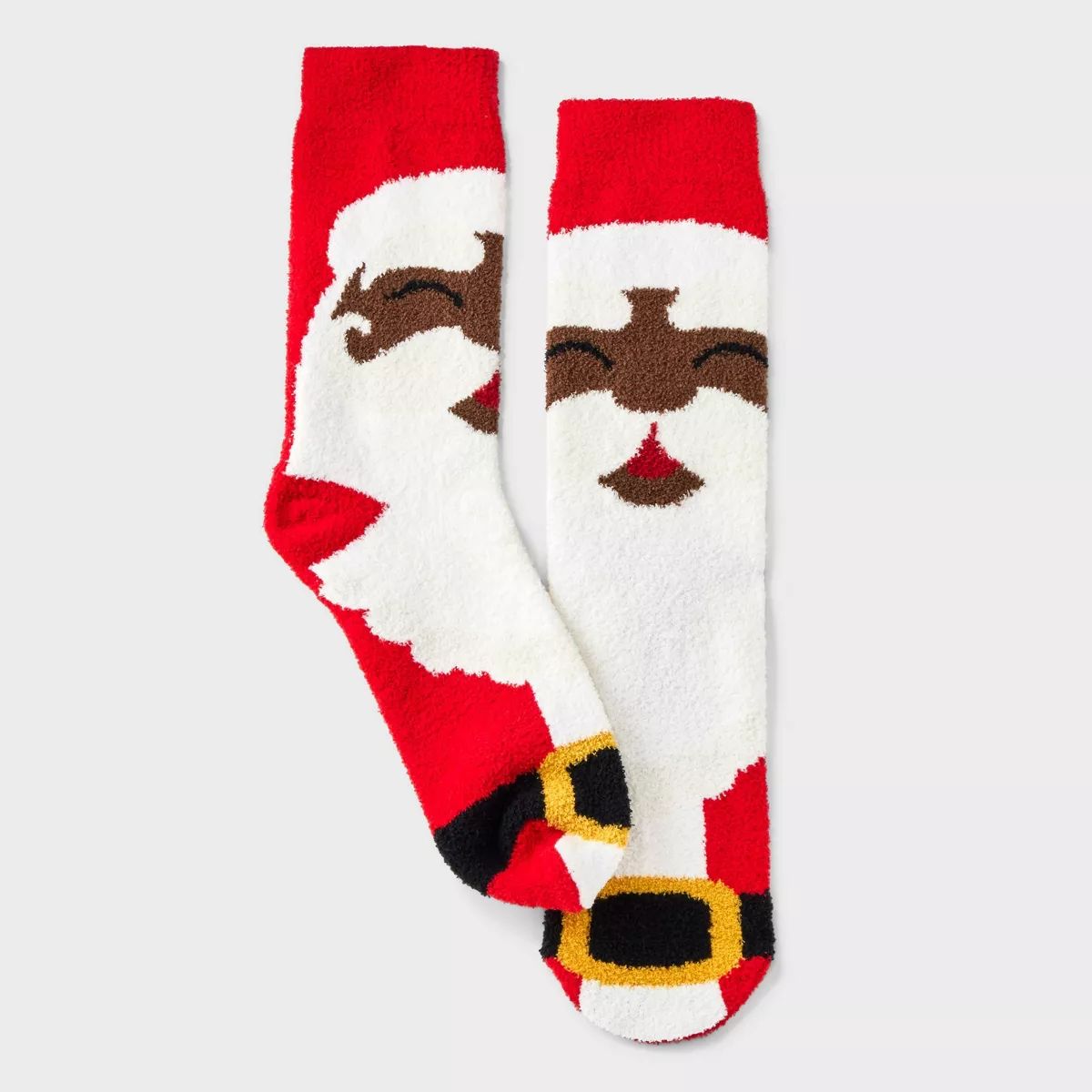 Men's Santa Cozy Crew Socks with Gift Card Holder - Wondershop™ Red/Brown 6-12 | Target