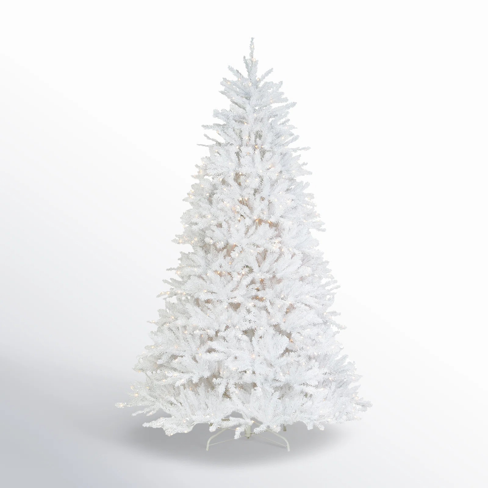 The Holiday Aisle® Dunhill Fir White Tree with Clear Lights | AllModern