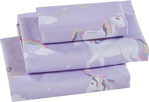 AZORE LINEN Kid’s Bed Sheet Set - Brushed Super Soft Easy Care Microfiber Lilac Purple White Un... | Amazon (US)