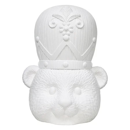 Paint-it-Yourself Blow Mold Bear Decorative Nutcracker Head, White, 22.4", by Holiday Time | Walmart (US)