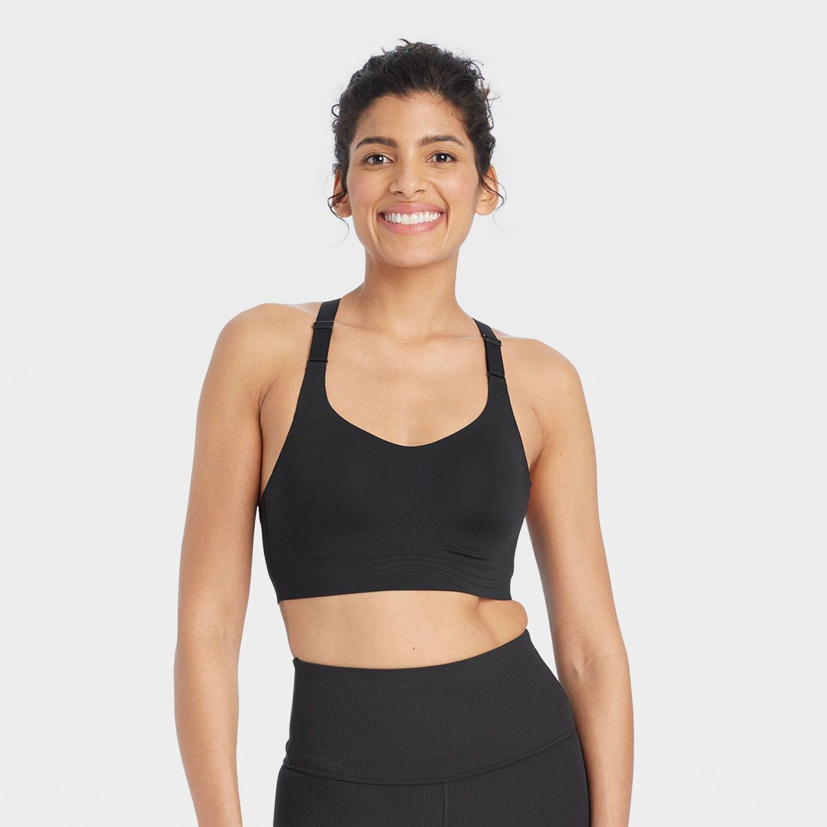 Women's Sculpt High Support Embossed Sports Bra - All In Motion™ Black M | Target