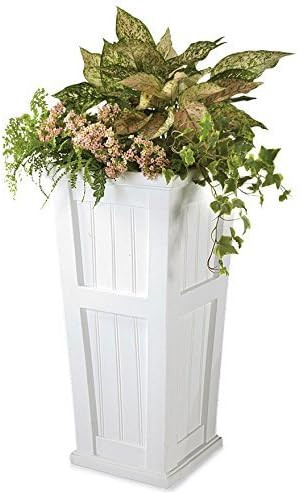 Plow & Hearth 52234-WH Tall Planter, 15.5" x 32", White | Amazon (US)