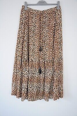 Iris Maxi Skirt Womens Size 14 Brown Leopard A Line Maxi Peasant | eBay AU