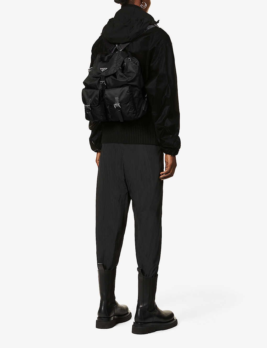 Logo-plaque nylon backpack | Selfridges