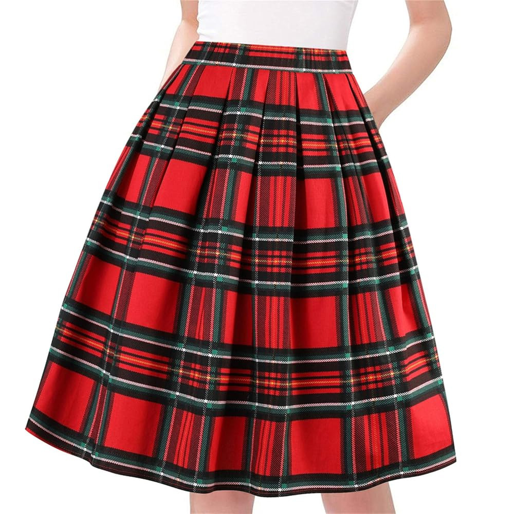 Taydey A-Line Pleated Vintage Skirts for Women | Amazon (US)