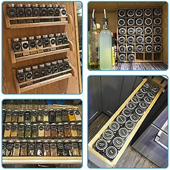 AOZITA 24 Pcs Glass Spice Jars / Bottles with Spice Labels - 4oz Empty Square Spice Containers, C... | Amazon (US)
