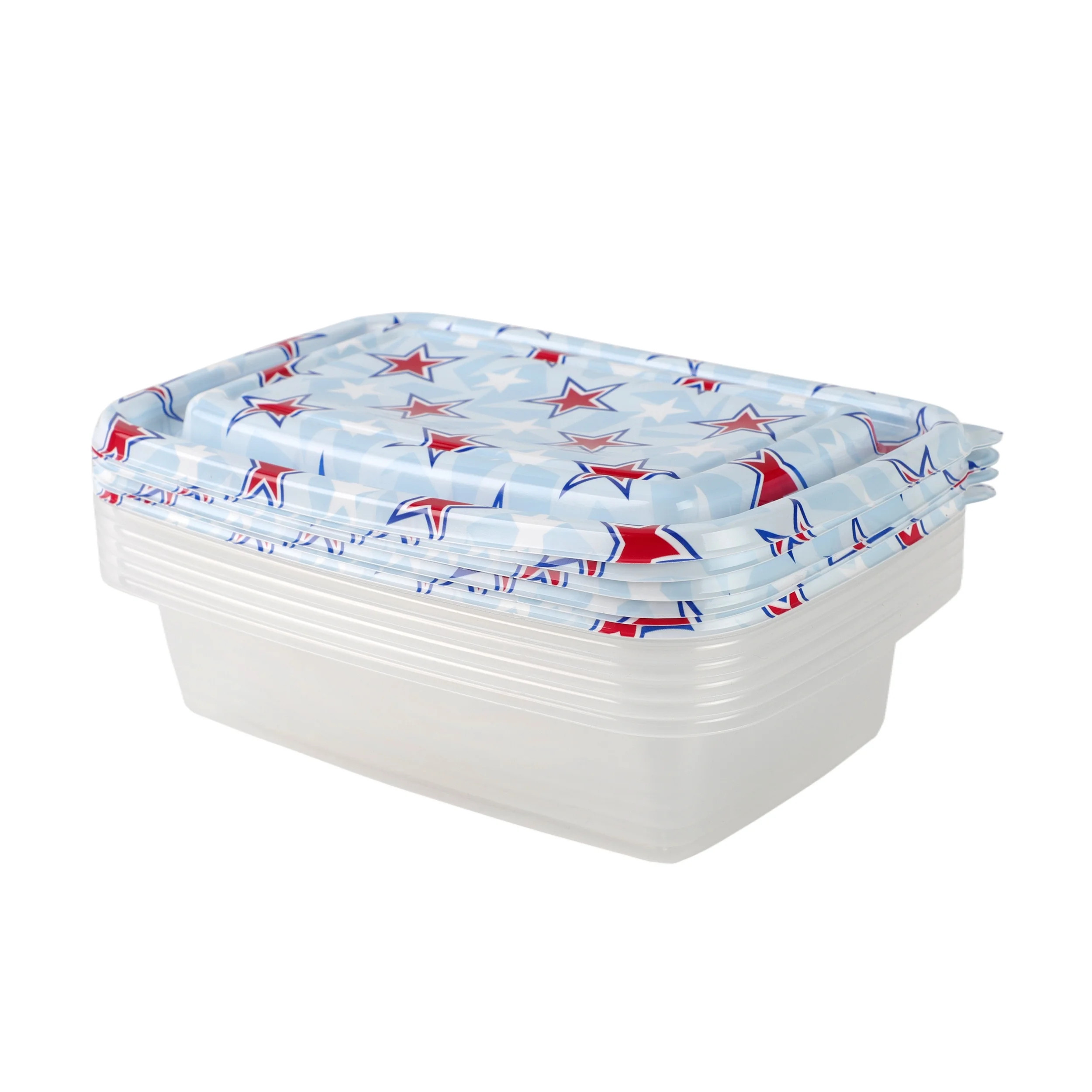 Cook With Color 12 Piece Stackable Plastic Food Storage Container Set, 1000 ml Rectangular Contai... | Walmart (US)