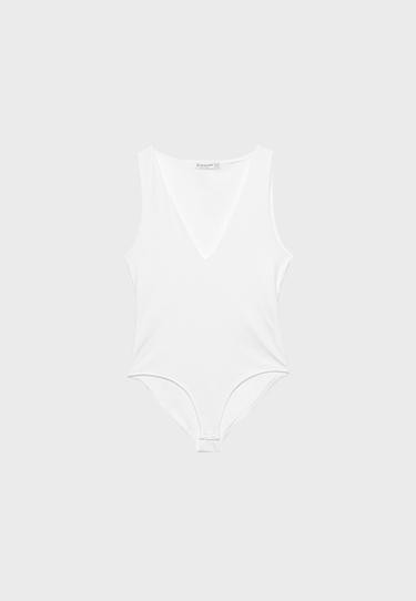 Body à col en V en polyamide | Stradivarius (FR)