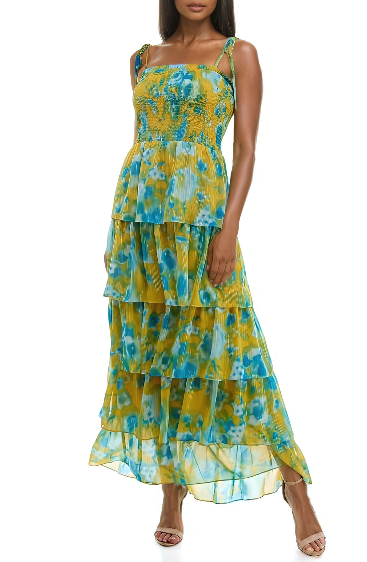 Floral Tiered Maxi Sundress | Nordstrom