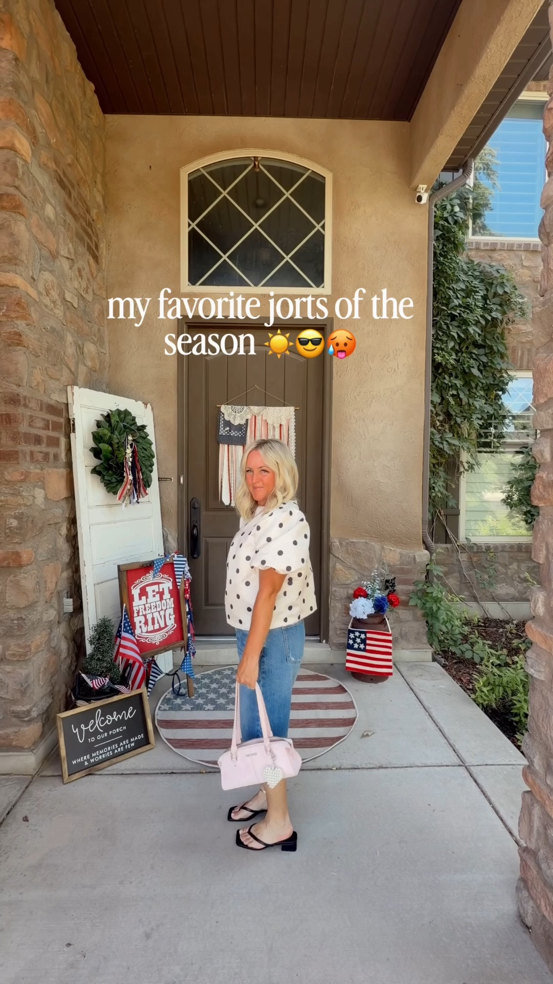 😎the jorts of summer! I never thought I’d be saying that, but here we are! 
.
These are my fav for the year so far-they are chic, but casual + so comfy with a stretchy feel! waist runs big {bonus for me} so you could size down 1-2 sizes!
.
#jorts #summershorts #bermudashorts #longshorts #denimshorts