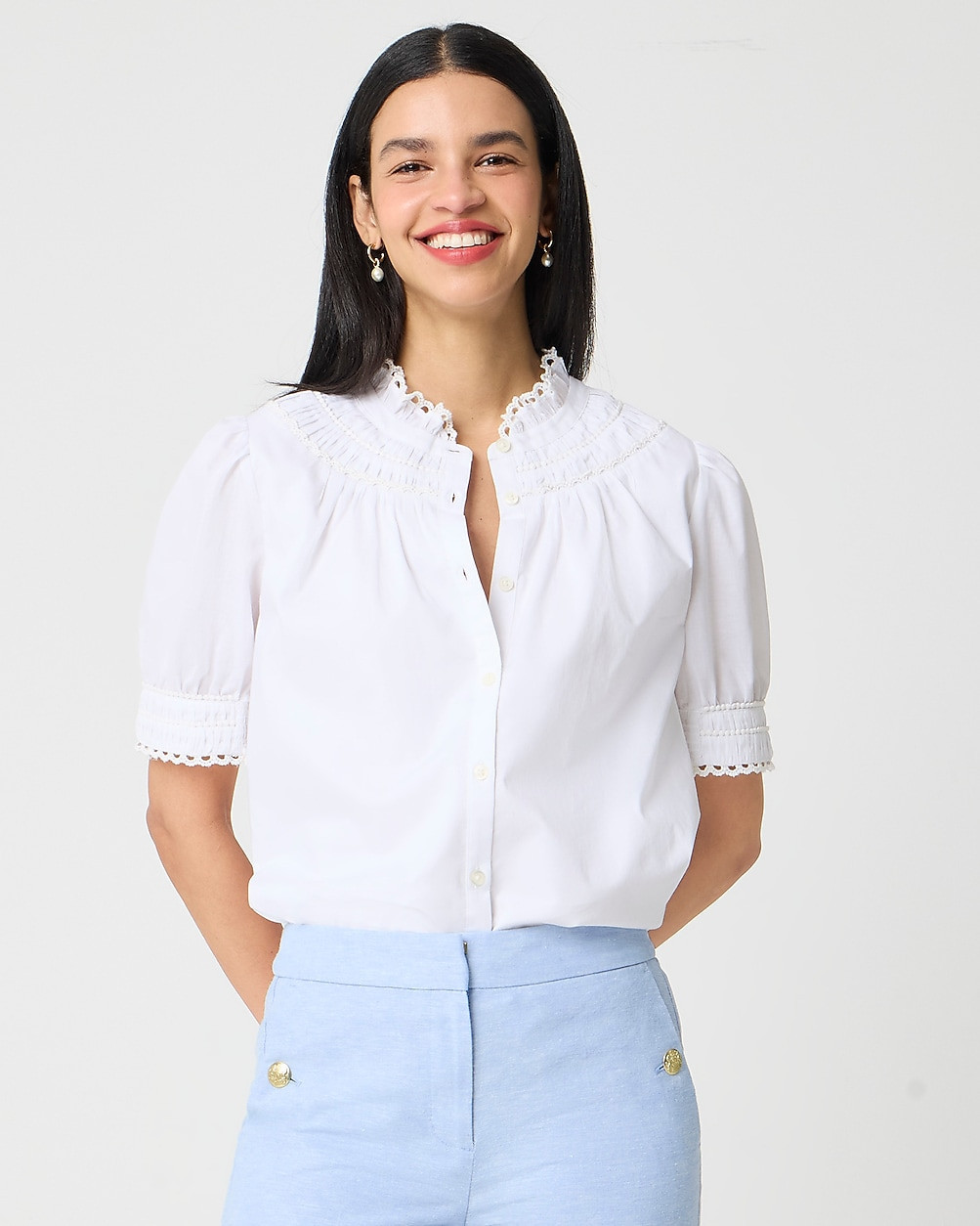 Short-sleeve smocked top | J.Crew Factory
