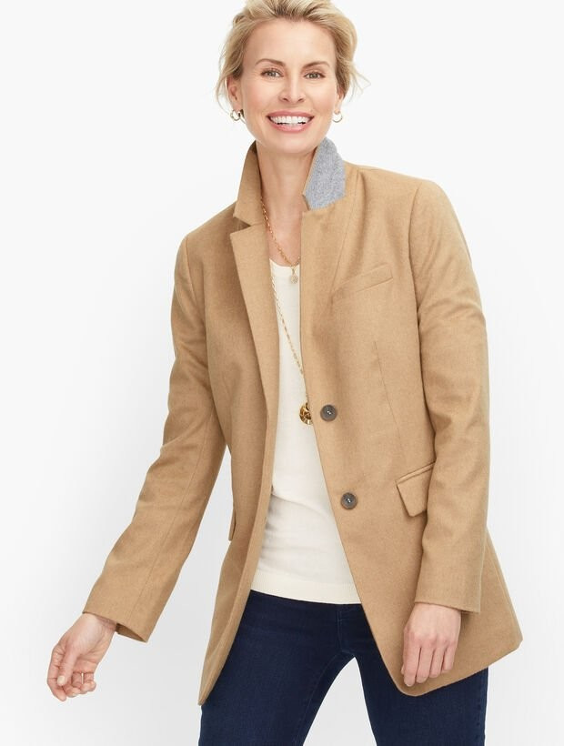Long Wool Blend Blazer - Brushed Wool | Talbots