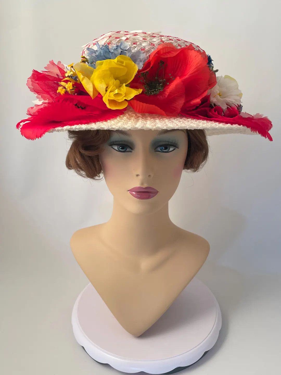 Ladies Vintage Hat, 1980s Hat, 1980s Vintage Hat, Summer Floral Hat, Sunday Hat, Summer Tea Hat, ... | Etsy (US)