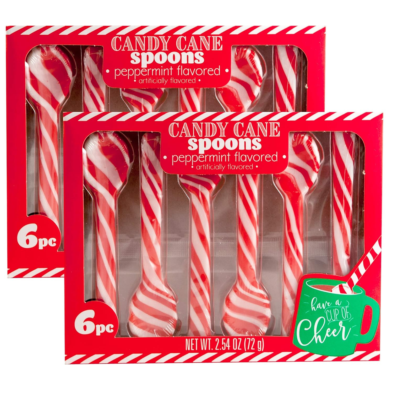 Candy Cane Peppermint Spoons – 1 doz – (2 packs of 6) | Edible Candy Cane Spoons | Candy Cane... | Amazon (US)