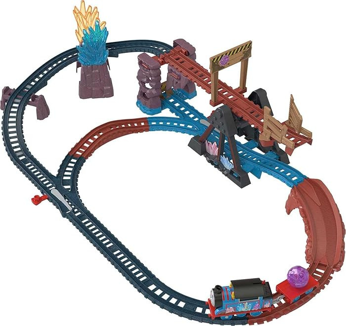 Thomas & Friends Motorized Toy Train Set Crystal Caves Adventure with Thomas, Tipping Bridge & 8 ... | Amazon (US)