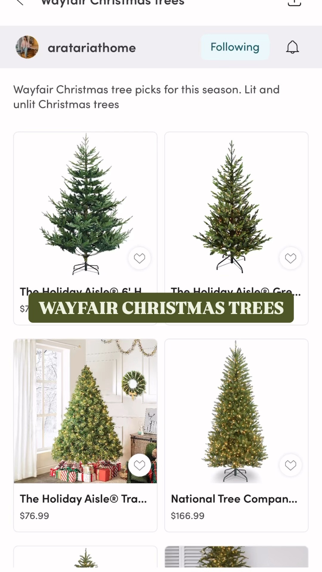 Wayfair Christmas trees! Pre lit and unlit! All different heights. Order now because there is a sell out risk!!



#LTKSeasonal #LTKHome #LTKHoliday