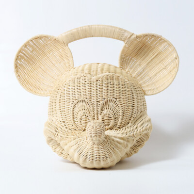 Disney collection Mickey Mouse Rattan Basket Bag Natural new | eBay US