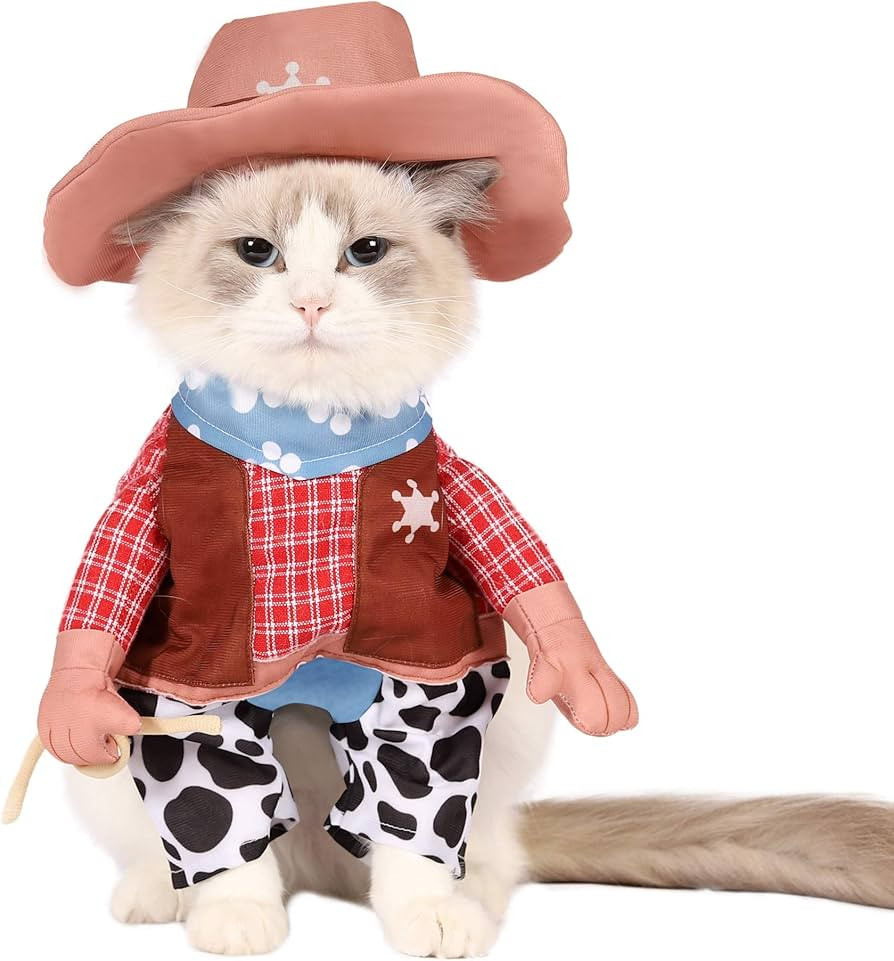 Spooktacular Creations Halloween Cat Cowboy Costume with Pink Cowboy Hat for Cute Pet Halloween D... | Amazon (US)