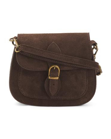 Made In Italy Suede Crossbody Bag | TJ Maxx