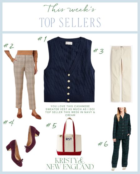 Top Seller’s this week: The cashmere cable knit vest (available in 3 colors), plaid ankle pants, ecru corduroy pants (tall & reg sizing), burgundy suede heels, canvas insulated cooler tote (can be monogrammed), quality plaid pajamas set for women (tall lengths)

#LTKHoliday #LTKGiftGuide #LTKSeasonal