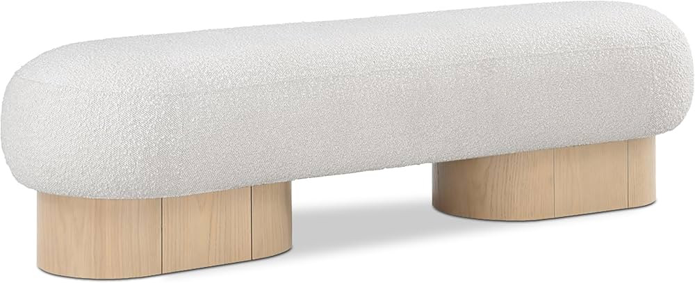 Meridian Furniture 22001Cream Robertson Collection Art Deco Bench with Luxurious Cream Boucle Fab... | Amazon (US)