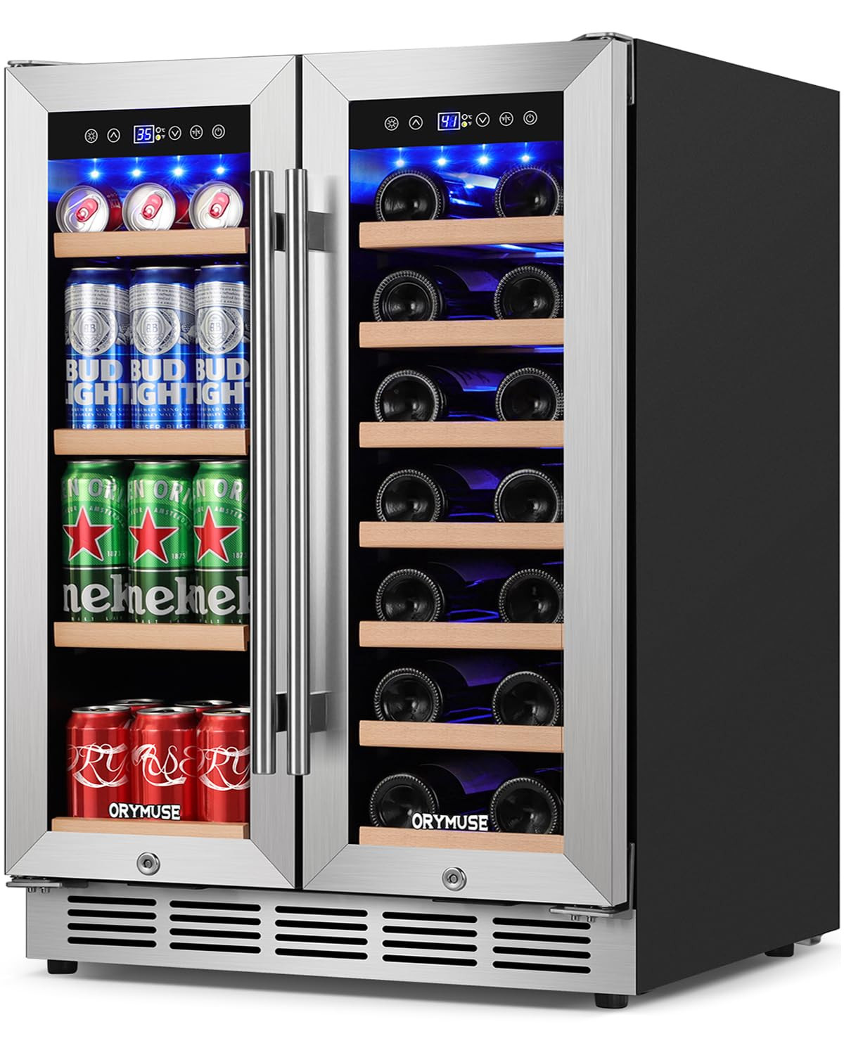 Wine & Beverage Refrigerator 24'' - Dual Zone Beverage Fridge with Upgraded Cooling, Built-in or ... | Amazon (US)