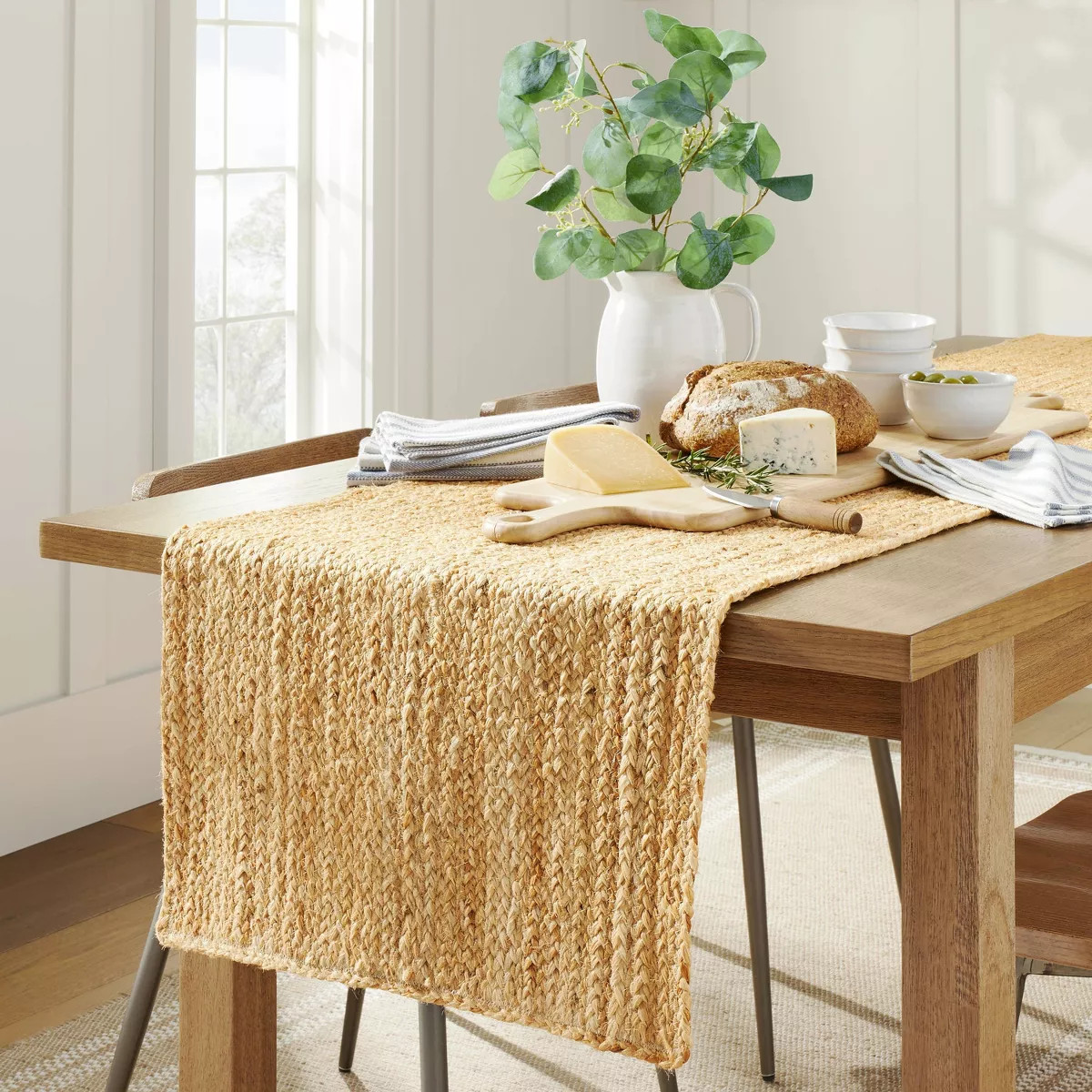 20"x90" Natural Jute Braided Table Runner - Hearth & Hand™ with Magnolia | Target