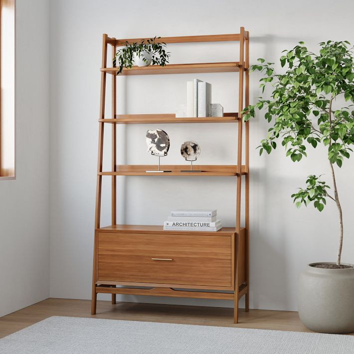 Mid-Century Bookshelf w/ Drawer (38") | West Elm (US)