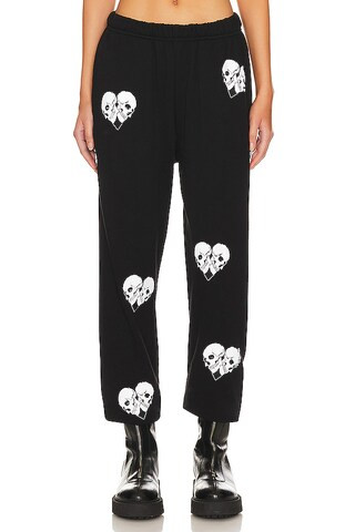 Lauren Moshi Chantria Skull Heart Sweatpant in Black from Revolve.com | Revolve Clothing (Global)
