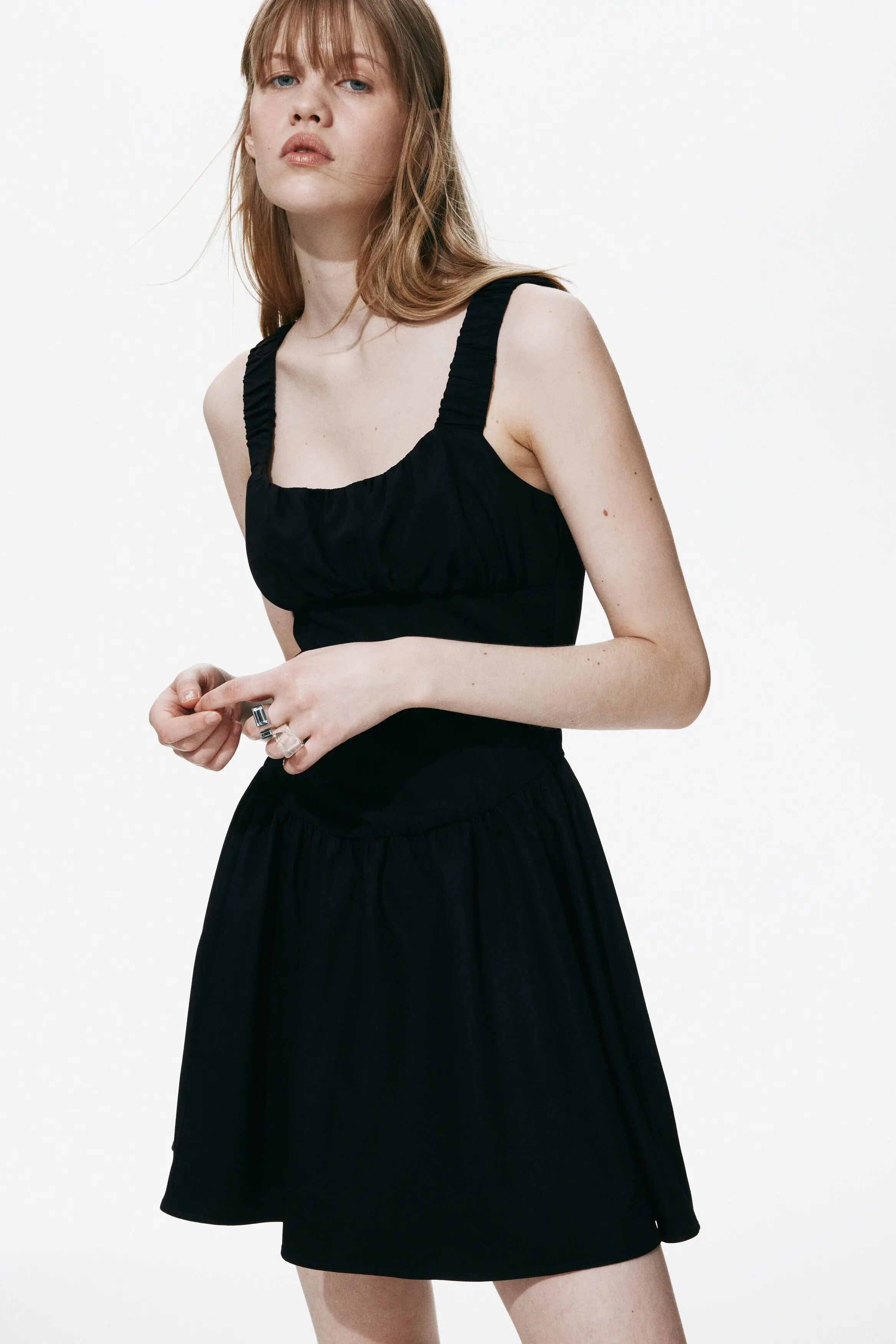 H&M Gathered Twill Dress (Women) | Nordstrom | Nordstrom