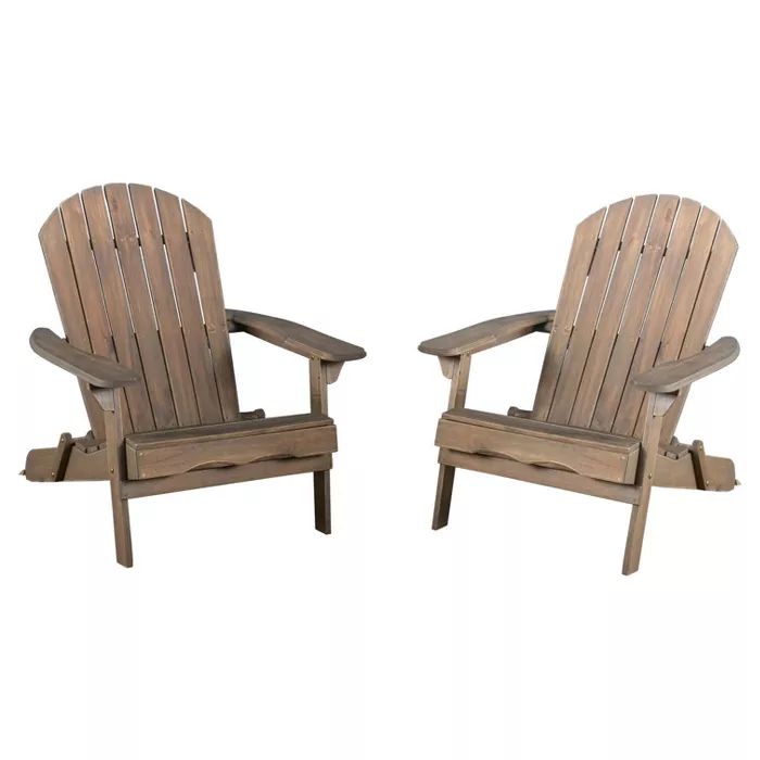 Hanlee Set of 2 Folding Wood Adirondack Chair - Christopher Knight Home | Target