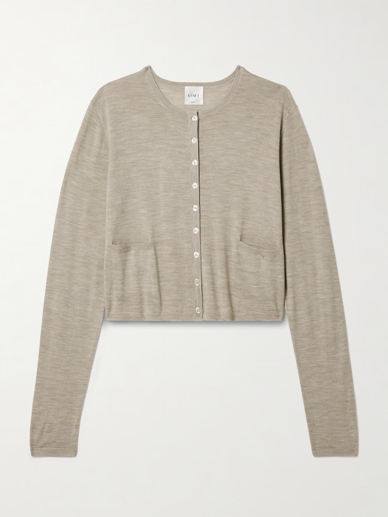 LESET - James Cropped Wool Cardigan - Neutrals | NET-A-PORTER (US)
