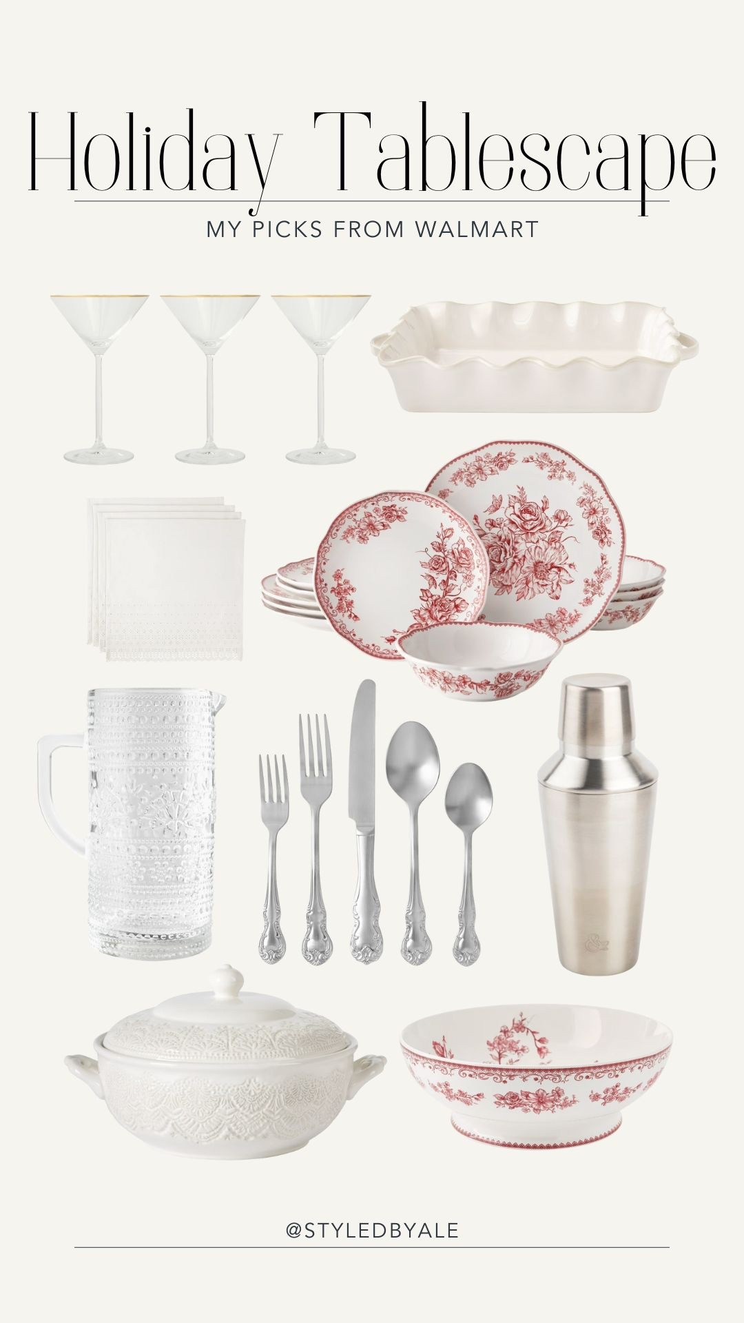 Holiday Tablescape inspo from Walmart 🤍

#LTKHoliday #LTKGiftGuide #LTKHome