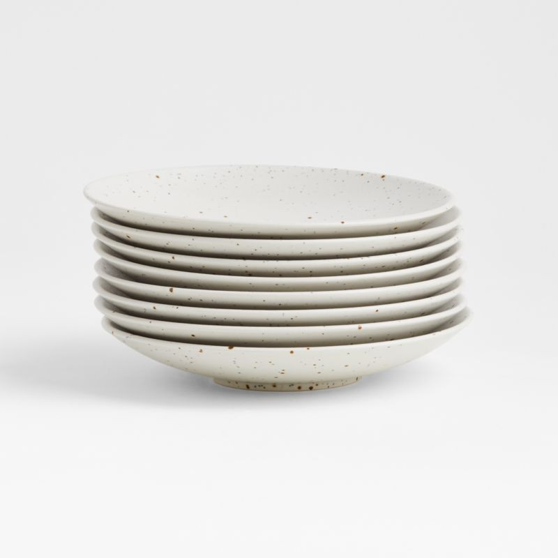 Craft Speckled White Coupe Salad Plates, Set of 8 + Reviews | Crate & Barrel | Crate & Barrel