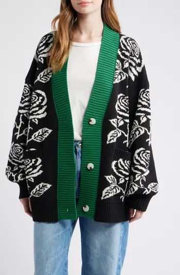 Rose Oversize Cotton Blend Cardigan | Nordstrom