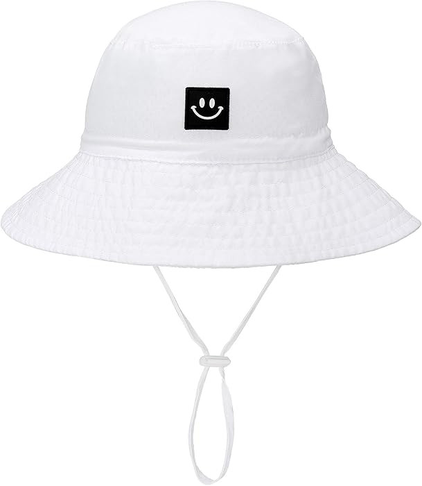 Baby Sun Hat Smile Face Toddler UPF 50+ Sun Protective Bucket hat Nice Beach hat for Baby Girl boy A | Amazon (US)