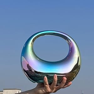 YYW Acrylic Evening Clutch Purse Moon Shape Unique Transparent Evening Handbag | Amazon (US)