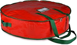 Amazon.com: Christmas Wreath Storage Bag - 24" X 7" - Durable Tarp Material, Zippered, Reinforced... | Amazon (US)