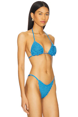 Rose Bikini Top in Blue | Revolve Clothing (Global)