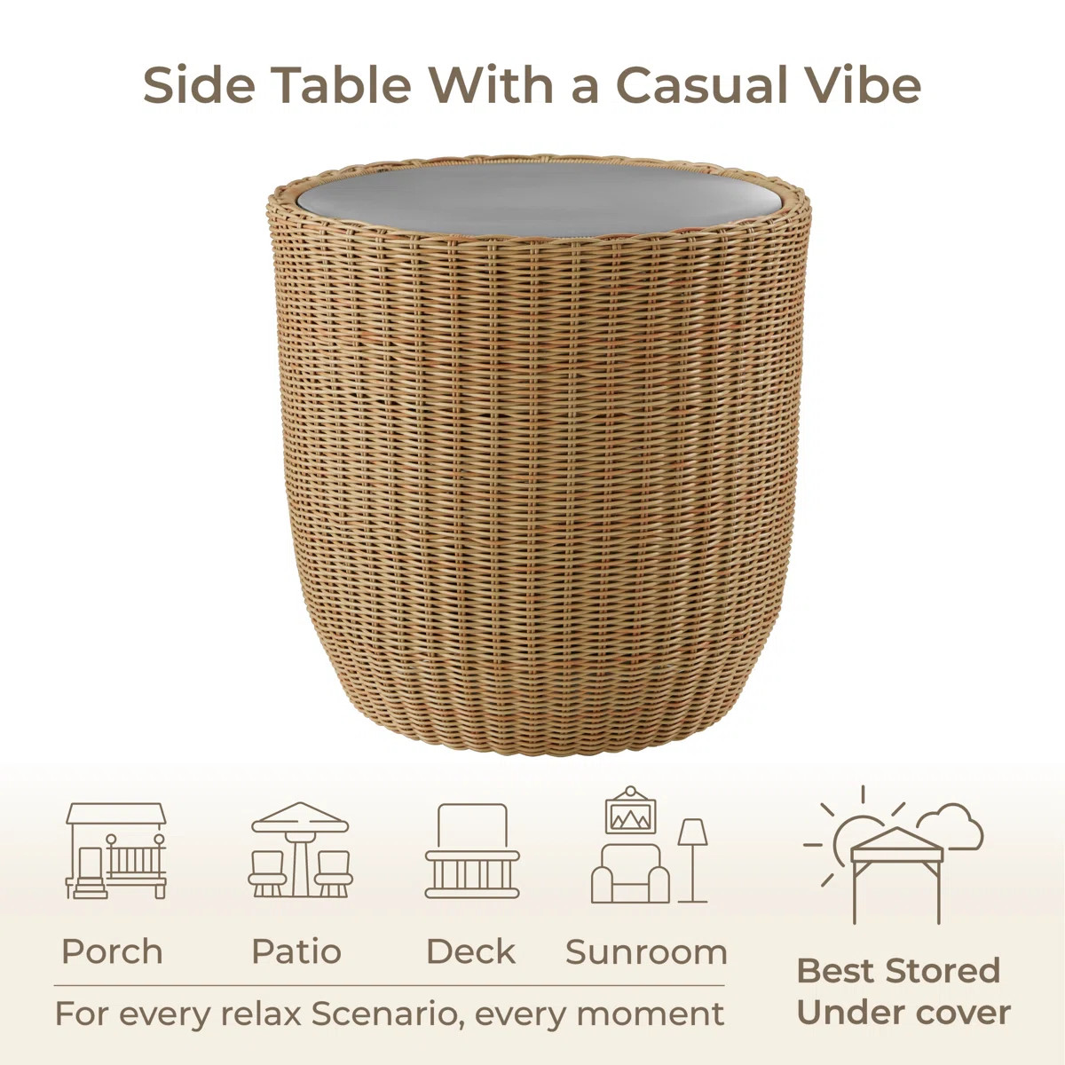 Cambelle 20" W x 20" D Weather Resistant Steel Round Side Table | Wayfair North America