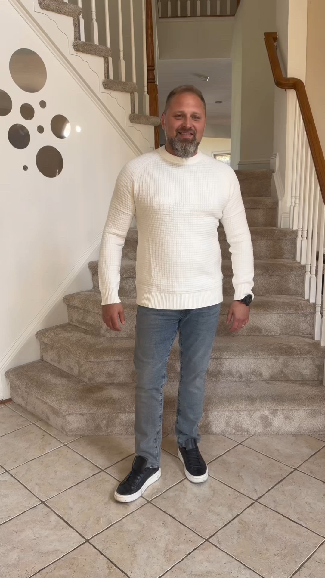 The search for the perfect year-round sweater is OVER! 🤍 My husband just got this Jmierr Knitted Sweater, and we are both obsessed.
It’s crazy soft (even though it's polyester!) and the waffle knit makes it super breathable. Seriously, it’s light enough for warmer days but perfect for layering up in the fall.
FIT TIP: The body is slightly oversized, but the shoulders are true-to-size, so do NOT size up!

#LTKmen #mensstyle #everydaystyle #Jmierr #breathableknit #fallstyle #casualoutfit

#LTKSeasonal #LTKMens #LTKSaleAlert